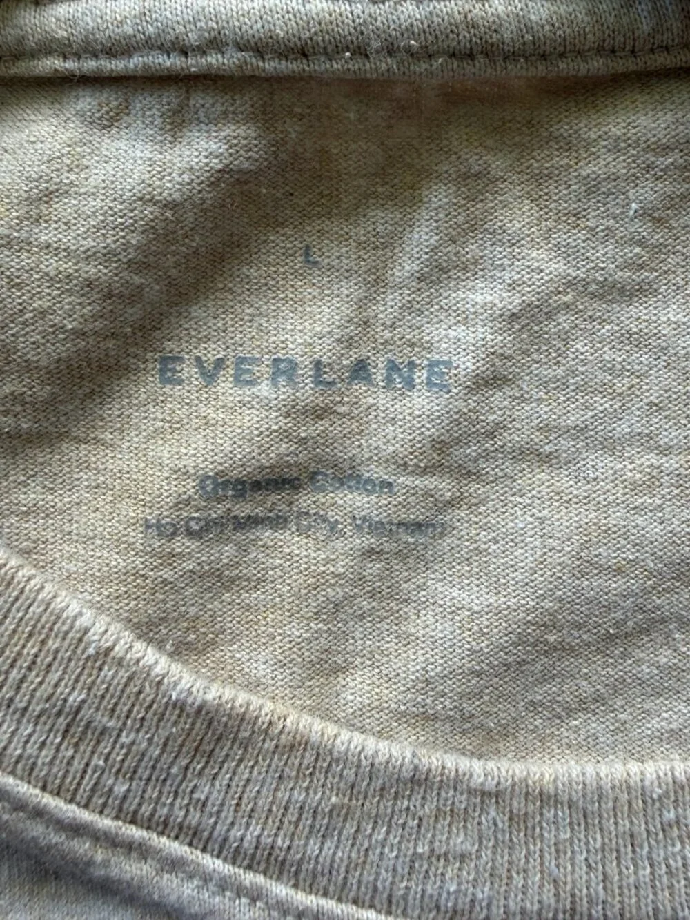 Everlane Men's Premium-Weight Crew T-Shirt - Heather Oatmeal - Size L - Picture 6 of 9